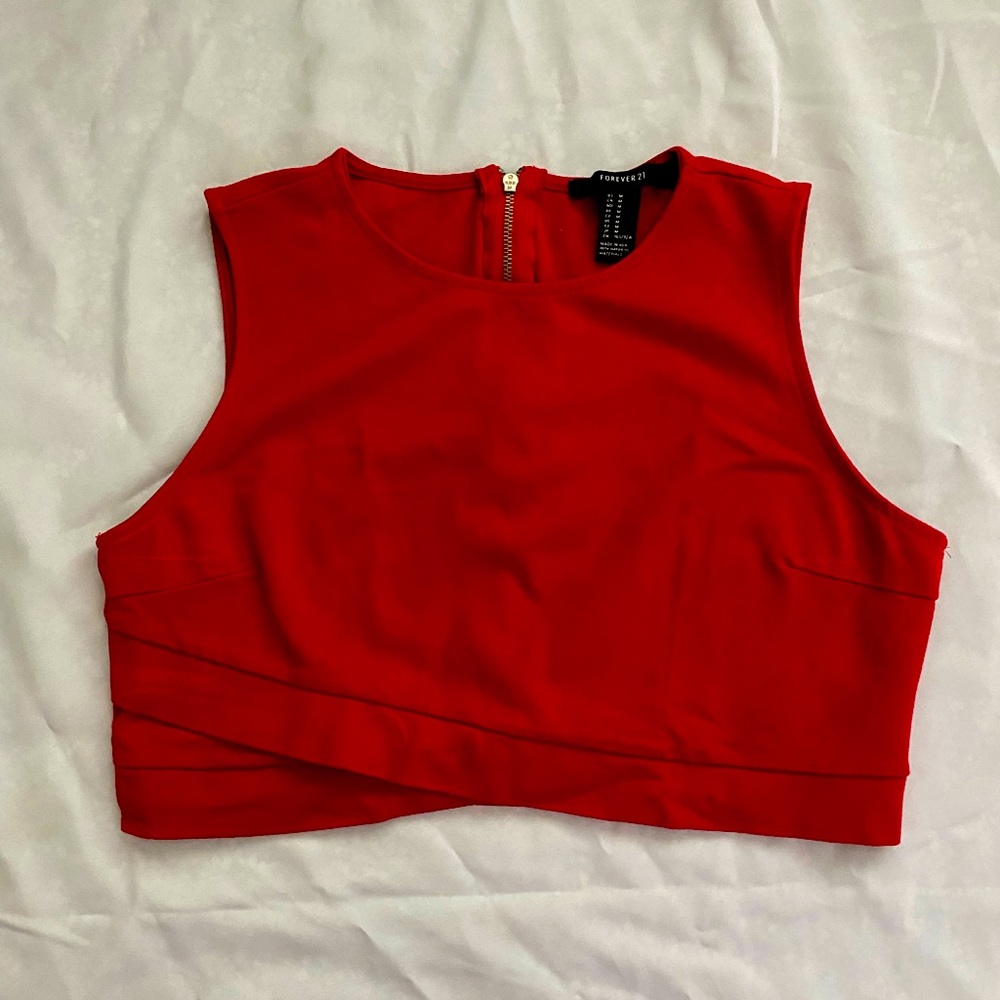 Red crop top